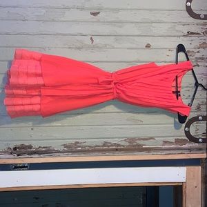 coral tie dress